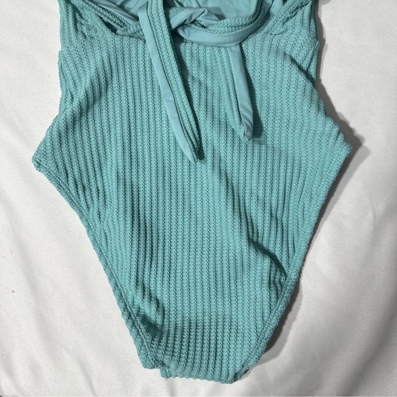 Becca Kylam Bandeau One Piece Swimsuit in Mineral Green - Picture 8 of 11